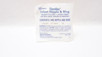Abbott Nutrition 421743L00 Similac Infant Nipple & Ring 152